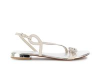 sandalias de piel con tira y hebilla doble de strass off white 37