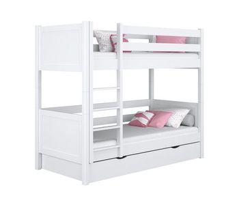 Litera de madera con cajón n02 blanco
