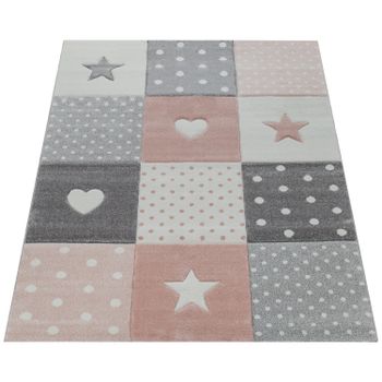 Alfombra infantil Kosmos rosa 133 cm cuadrado