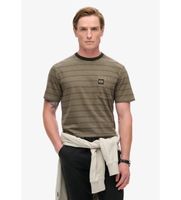 superdry para hombre m1012043a camiseta de rayas con textura y bolsillo marron s casual algodon manga corta