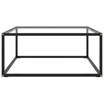 Mesa De Centro，mesa Auxiliar，mesita De Centro Negra Con Vidrio Templado 80x80x35 Cm
