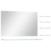 espejo de pared con 5 estantes plateado 100x60 cm vidaxl