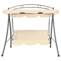 banco columpio  banco de jardin convertible de exterior con dosel blanco arena