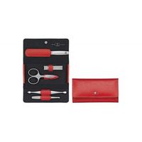 zwilling estuche de manicura de piel rojo 5 pzs