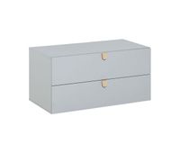comoda gris 2 cajones con tiradores madera - stige