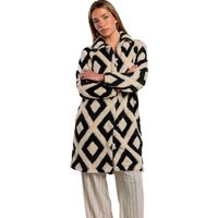 admas abrigo chaqueta interior rombos para mujer