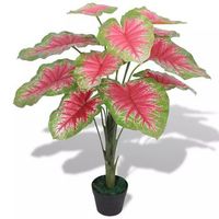 planta artificial con maceta caladium 70 cm verde y rojo dec021917