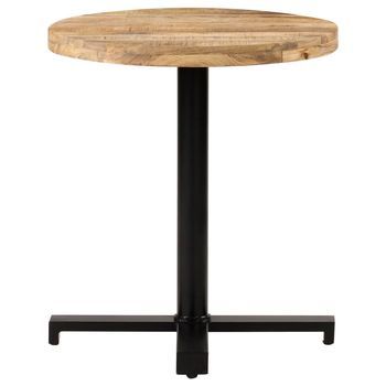 Mesa De Bistró | Mesa De Bar Redonda Madera De Mango Rugosa Ø70x75 Cm