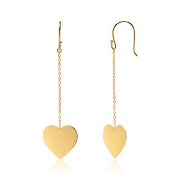 Pendientes corazones de plata 925 bañada en oro