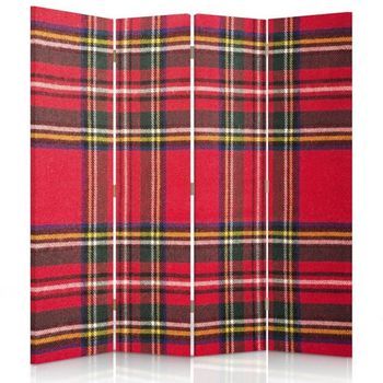 Biombo Tartan - Separador De Ambientes Cm. 145x180 (4 Paneles)