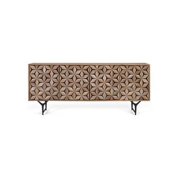Aparador Artesanal De 4 Puertas En Madera De Mango 177 Cm