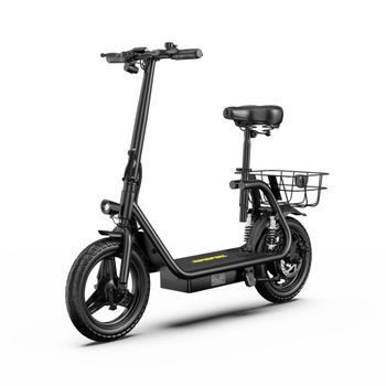 Scooter Eléctrico Plegable Con Asiento Apefox C14, Cesta Trasera Y Batería Extraíble