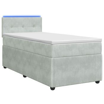 Cama Tapizada 100x200x100,5 Cm Terciopelo - Gris