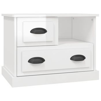 Mesita De Noche Blanco Brillante 60x39x45 Cm Vidaxl