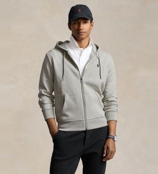 Polo Ralph Lauren para hombre. 710888282003 Sudadera de punto doble gris (L), Casual, Algodón