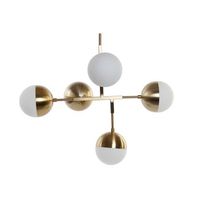lampara techo metal cristal 74x52x168 e14 5 bolas