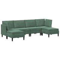 juego de muebles de salon 6 uds verde mar terciopelo vidaxl