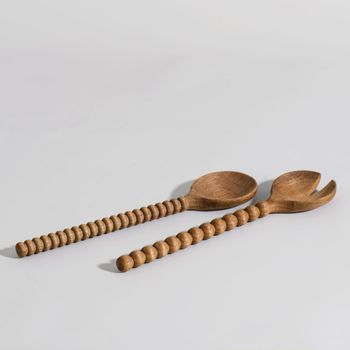 Cubiertos para ensalada de madera de acacia