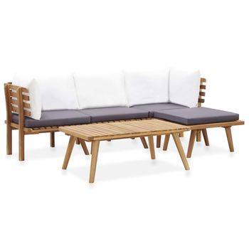 Juego De Muebles De Jardín 5 Pzas Madera Maciza De Acacia Vidaxl