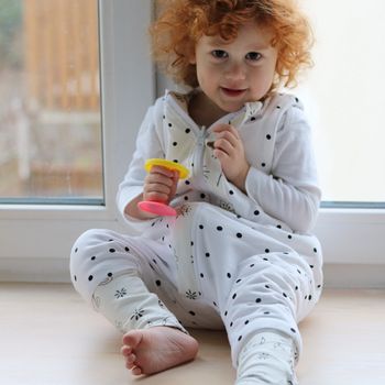 Bloom Saco de dormir con pies Reversible T-S jersey algodón