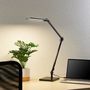 Lámpara de mesa led de plástico negro