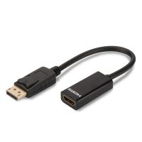 digitus cable adaptador displayport a hdmi tipo a con bloqueo machohembra 15cm