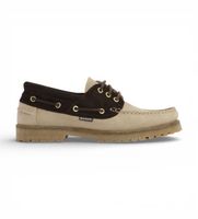 barbour para hombre mfo0795 zapatos de piel deck marron beige 42 plano cordones casual