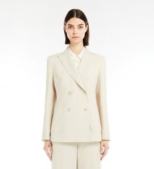 Weekend Max Mara para mujer. 2515041031600 Blazer de lana Nervoso arena (46), Beige, Casual, Manga larga