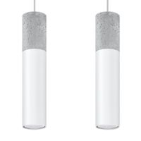 lampara de techo blancogris aceroconcreto alt 90 cm
