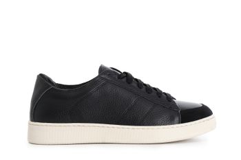 zapatillas de piel para hombre. black