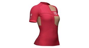 Compressport tri postural womens short sleeve jersey pink green