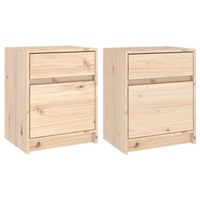 mesitas de noche 2 uds madera maciza de pino 40x31x50 cm vidaxl