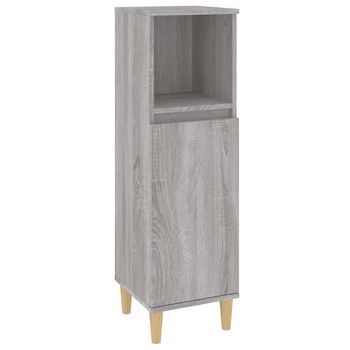 Armario De Baño | Mueble Baño Madera Contrachapada Gris Sonoma 30x30x100 Cm