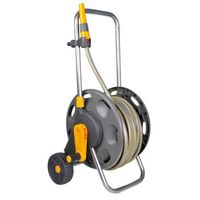 carrito carrete de manguera 60 m con manguera de 50 m hozelock