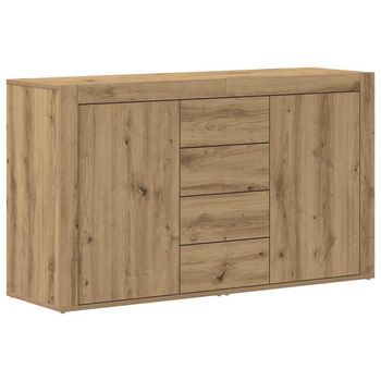 Aparador Roble Artisan 120 X 36 X 69 Cm Madera De Ingeniería Vidaxl