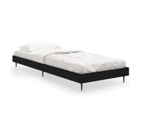 estructura de cama madera contrachapada negra 75x190 cm