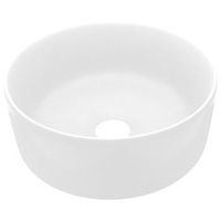 lavabo de lujo redondo ceramica blanco mate 40x15 cm vidaxl