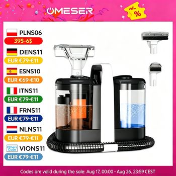 OMESER W07 15KPa máquina limpiadora de alfombras portátil 600W limpiador de tapicería limpiador de manchas especial para mascotas potente para sofá asiento de coche