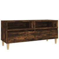 mueble de tv madera contrachapada roble ahumado 100x345x445cm vidaxl