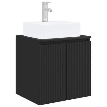 Vanidad Con Lavabo De Pared Negro 49,5 X 41 X 62,5 Cm Vidaxl