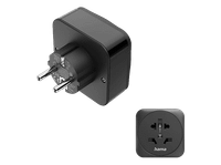 adaptador de viaje - hama 00223460 1 puerto usb-c y puerto usb-a negro