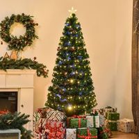 arbol de navidad artificial de pvc metal homcom 82x82x180 cm - verde