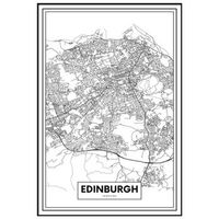 panorama cuadro metacrilato enmarcado mapa de ciudad edimburgo 70x100 cm