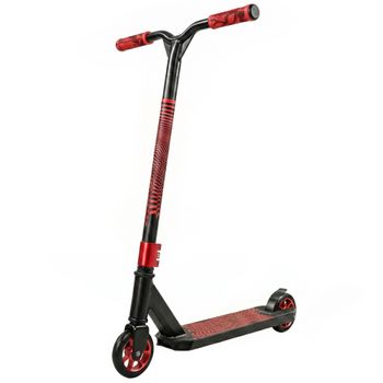 SPORTNOW Scooter Acrobático para Trucos Patinete Freestyle con Rodamientos ABEC-9 Ruedas 120 mm Giro 360° para Skatepark Rojo   Aosom España