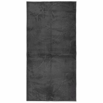 Alfombra Pelo Corto Look Escandinavo Iza Antracita 100x200 Cm Vidaxl