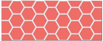 Frente de cocina azulejo hexagonal salmón 60x200 cm