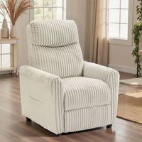sillon relax reclinable de pana acero homcom 73x86x100 cm crema