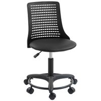 homcom silla de escritorio sin brazos silla de oficina giratoria con respaldo hueco altura ajustable negro