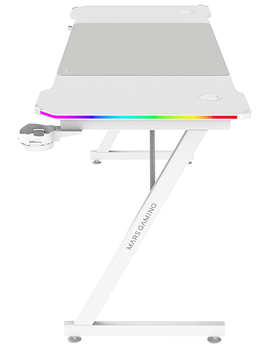 MESA MARS GAMING MGDX160RGBW CHASIS ACERO 160x60x75 FIBRA DE CARBONO RGB MANDO GESTION CABLES BLANCO