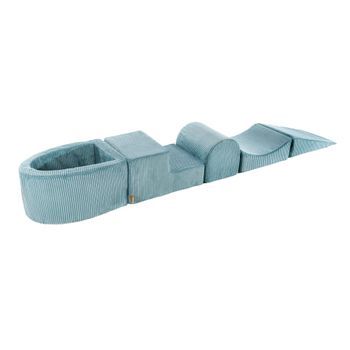 Meowbaby Parque Infantil De Espuma Con Piscina Sin Bolas, Pana, Turquesa
